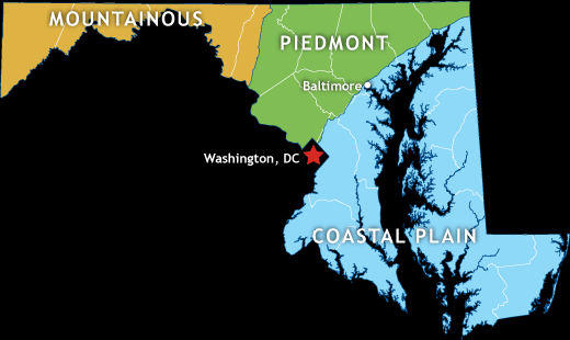 Piedmont Plateau Maryland Map Maryland