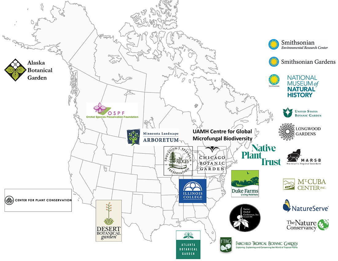 Map of North America with logos of NAOCC collaborators